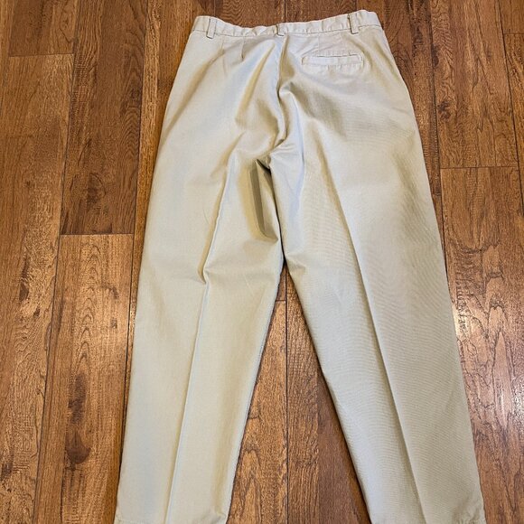 Vtg. Crossroads Flat Panel Pants Size 8 Short Length Beige 100% Cotton EUC - Picture 2 of 13